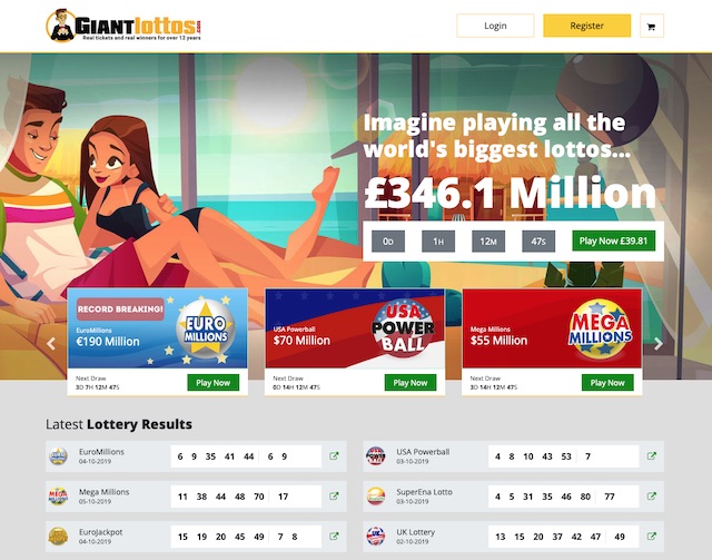 Giant Lottos Review Home Screenshot