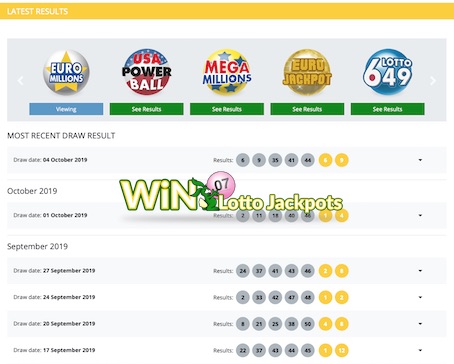 International lottery on results