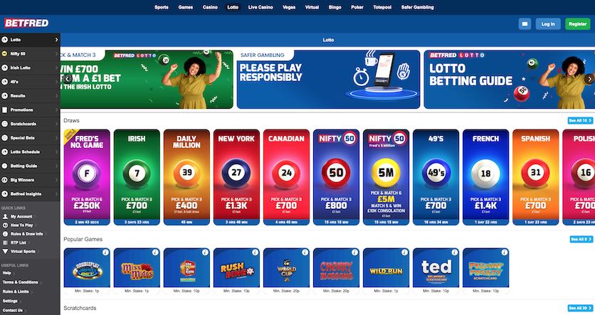 Lottery betting sites like Betfred offer lots of options to UK customers