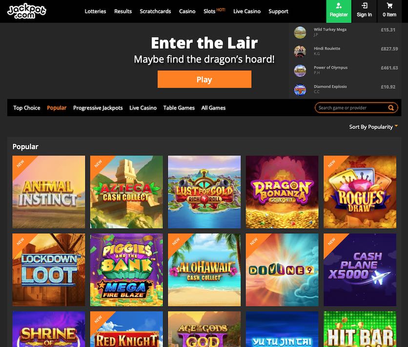 Jackpot.com is one of the best UK lotto sites with slots in 2023