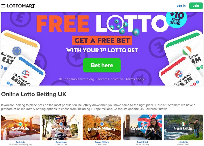 Lottomart lottery betting website