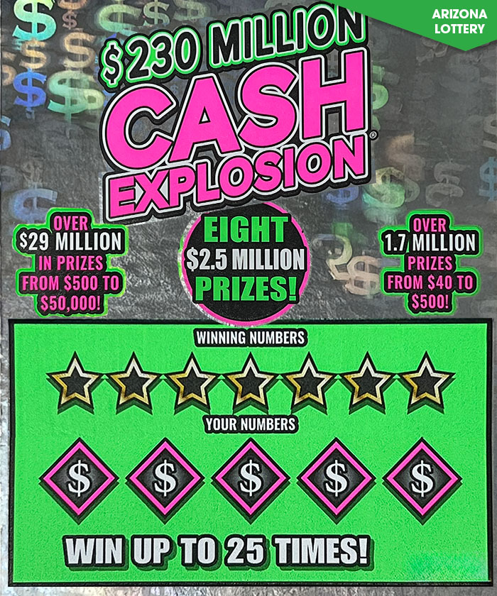 $230 Million Cash Explosion online scratch card at Giant Lottos with top jackpot of $2.5 million