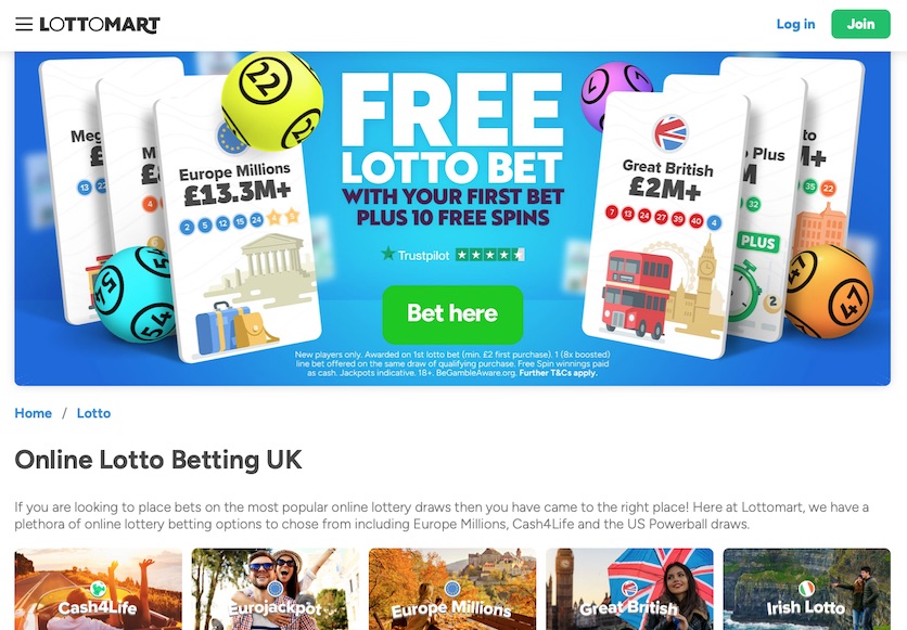 Lottomart – mobile-first UK lottery betting site with big jackpots, syndicates, and instant win games