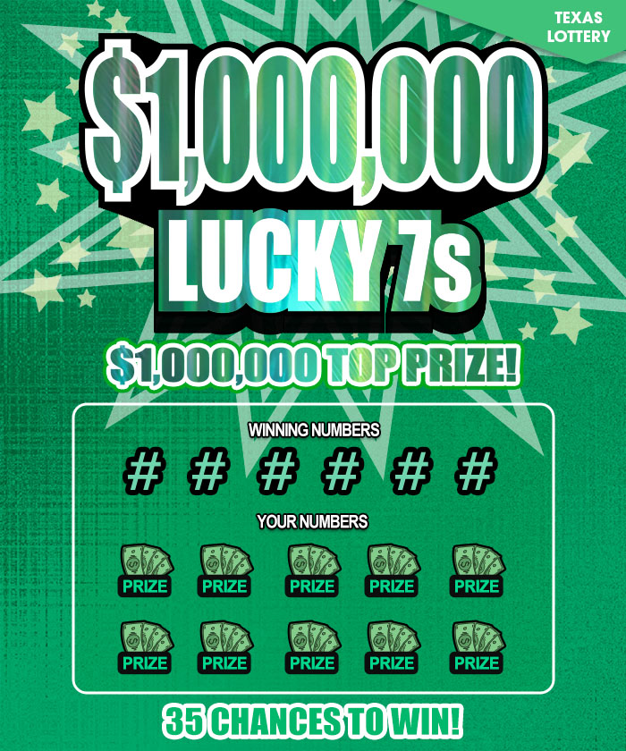Lucky 7s online scratch card at Giant Lottos with $1 million top jackpot and instant win 7 symbols