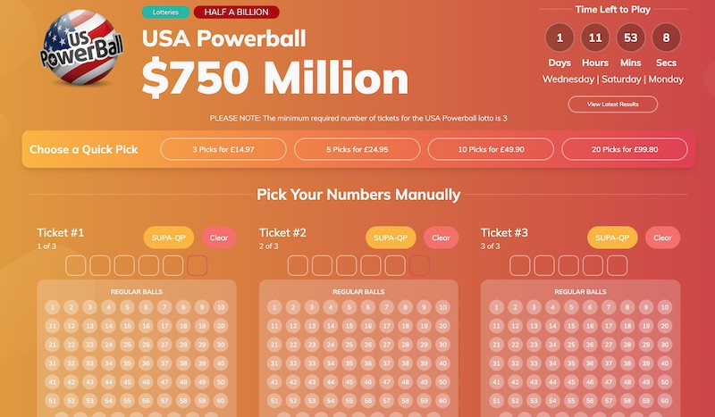 Play Powerball from the UK at Giant Lottos