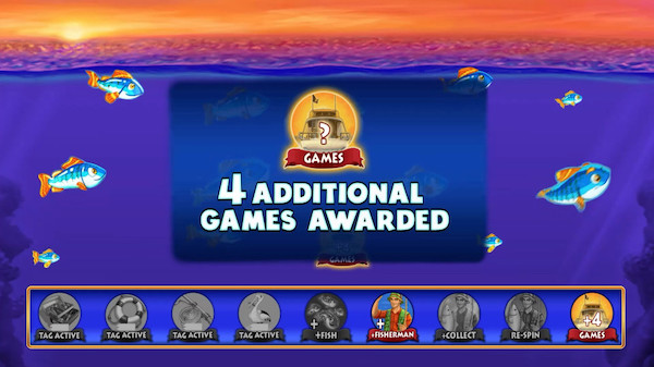 Fishin’ Frenzy The Big Splash slot with free spins, bonus modifiers and cash collect feature