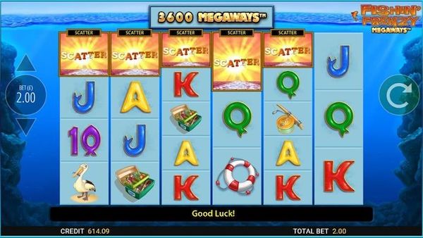 Fishin’ Frenzy Megaways slot with free spins bonus and 15,625 ways to win