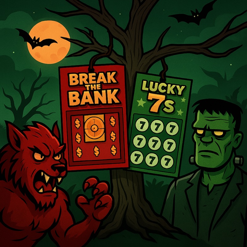 Halloween scratch cards 2025 – spooky instant win games Break the Bank and Lucky 7s at Giant Lottos