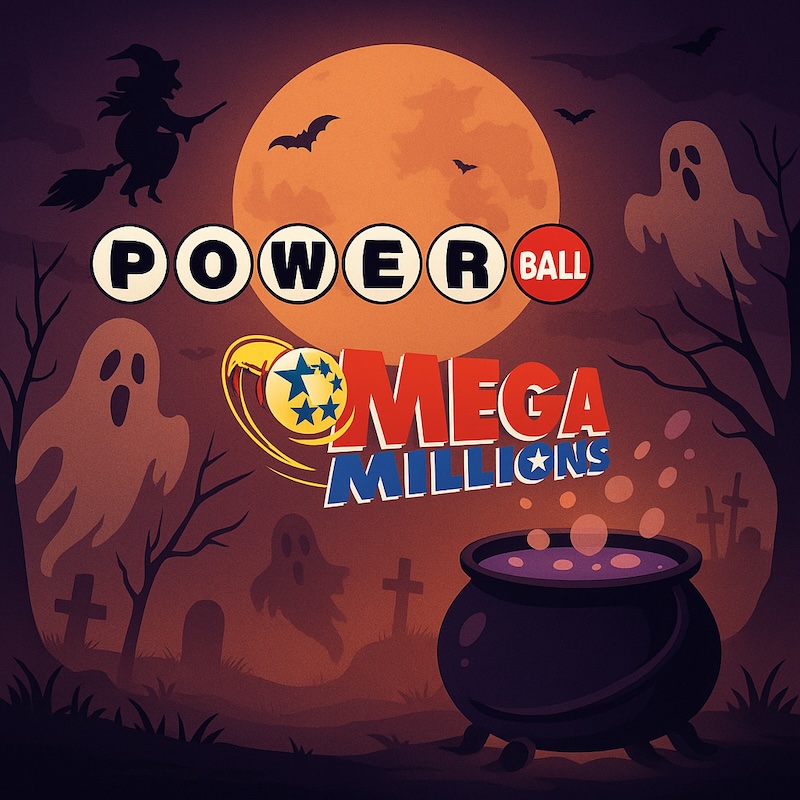 Powerball and Mega Millions Halloween lottery 2025 – spooky jackpots, buy one get one free tickets at Giant Lottos and huge prizes to play this October